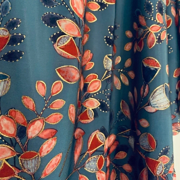 OFF Shoulder Boho Floral Print Flare Sleeves, M - Picture 5 of 16